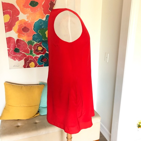 Lavender Brown Red Silk Sleeveless Shift Dress - Picture 2 of 10